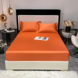 1000TC Premium Egyptian Cotton Fitted Sheet Elastic Bed Sheet, Solid Plain Long Staple Natural Cotton Bed Sheet Pillowcases