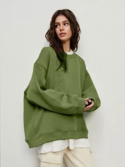 Pullover Loose Fit Hoodie Casual with Crew Neck Long Sleeve Standard Length Single Pullover Closure Japanese Korean Women Hoodie
