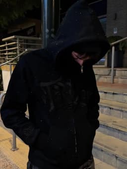 New autumn and winter hot diamond double hat hooded sweatshirt dark color men's and women's same zipper cardigan embroidered