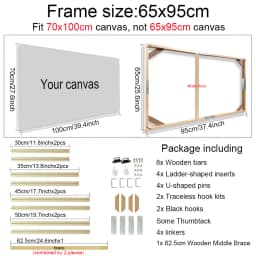24 Sizes Modern Wood Canvas Frame Wooden Frames Wooden Photo Oil Painting Canvas Diamond Painting Frames Canvas Wood Wall Frame