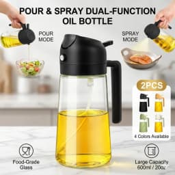 500ML 2-in-1 Dual Use Plastic Olive Oil Sprayer Dispenser Spray Pour Bottle Vinegar Mister Air Fryer BBQ Salad Kitchen Tools