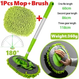 2 In 1 Car Cleaning Brush Car Wash Brush Duster Telescoping Alloy Long Handle Cleaning Mop Chenille Broom Auto Accessories