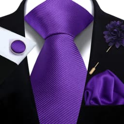 Men's Solid Necktie Cufflinks Pocket Square Lapel Pin Flower Brooch Elegant Man Wedding Shirt Accessory Set Suit Groomsmen Gifts