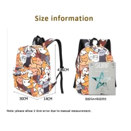 Cute Cat Boys Girls Book Bag School Backpack Travel Mochila Rucksack Student Amime Backpacks