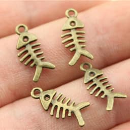20pcs Fish Bone Charms For Jewelry Making Antique Bronze Silver Color Pendants DIY Crafts Making Findings Handmade Jewelry