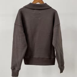 New style jacket for niche women, plush semi high neck zipper, loose fleece, pure cotton sweater