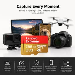 Lenovo Micro SD Card 512GB Class 10 High Speed Memory Card 128GB TF Flash Card U3 V30 Mini SD Card For Cameras Phones Dones