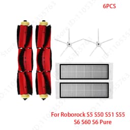 For Roborock S5 S50 S51 S55 S6 S60 S6 Pure Vacuum Cleaner Accessories HEPA Filter Mop Cloth Side Main Brush Spare Parts