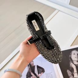 Ins Top Blogger Favorite Fishnet Leather Flat Mules French High-end Elegant Pointed-Toe T-Strap Mary Jane Ballet Shoes Luxury Breathable Summer Sandals