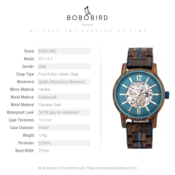BOBO BIRD Wooden Automatic Mechanical Watch Men New Top Luxury Wristwatch Fashion Luminous Clock Great Gift Wood Box Custom Logo