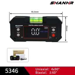 SHANHR Digital Angle Finder with Level Bubble Dual Axis Rechargable Digital Angle Gauge Magnetic Digital Level Box Protractor