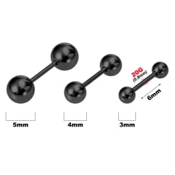 3Pcs 20G Screw Back Ball Tragus Stud Cartilage Earrings Helix Ear Piercing Jewelry Round Cone Square Surgcial Steel Stud Earring
