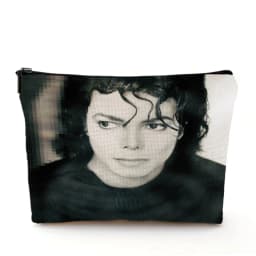 Super Star Michael Jackson Cosmetic Bag Double Print Makeup Bags Women Wedding Handbag Lady Travel Organizer Child Wallet