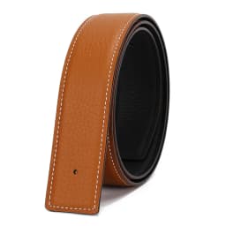 No Buckle Luxury Ultra-thin Pointed New Mens Litchi Grain Holes Belt Brand Male Genuine Two Sides Strap Jeans Belts 3.2/3.8cm