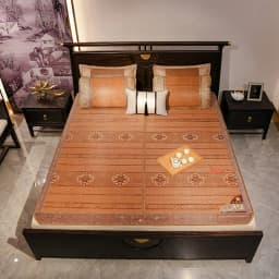 Summer Cooling Mat Bamboo Mat, Rattan Mat, Ice Silk Mattress, Double-Sided Folding Carbon Bamboo Mat Twin Queen King Full Size