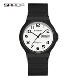 SANDA 9072 Students Watches New Design Soft TPU Strap Water Resistant Quartz Movement Outdoor Sports Analog Wrist Watch
