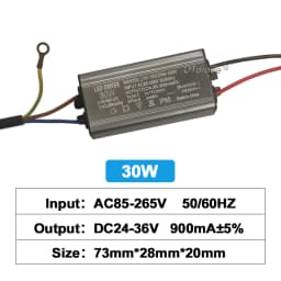 LED Driver 10W 20W 30W50W 70W 80W100W Adapter Transformer AC85V-265V to DC24-36V IP65 Power Supply 300mA 600mA900mA 1500/2100mA