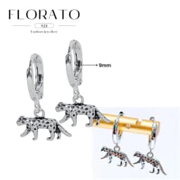 925 Sterling Silver ear needles Animal Butterfly/Elephant/Shell Pendant Hoop Earrings For Women Fashion Jewelry Accessories