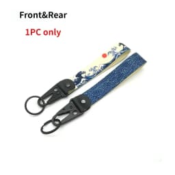 Hokkaido Waves Series Keychain Nylon Thermal Transfer Key Ring Strap Lanyard Jdm Modified for Honda Toyota Moto Auto Accessories
