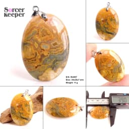 High Quality Pendentif Real Natural Crazy Lace Agate Stone Pendant Chains Necklace For Women's & Men's Jewelry Making BK996H