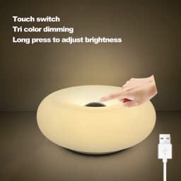 USB Plug Doughnut Table Lamp Bedroom Bedside Ambient Light Bauhaus Living Room Dining Room Decorative Light(Not Glass)