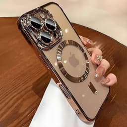 Magnetic Plating Camera Lens Protection Case For iPhone 16 15 14 Plus 13 12 11 17 Pro Max Case for Magsafe Wireless Charge Cover