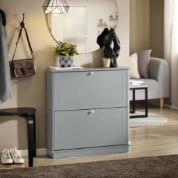 Sobuy Fsr99-W Shoe Flipper with 2 Flaps Shoe Cabinet Narrow Shoe Rack Shoe Chest Shoe Storage