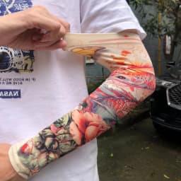 1 Pair Ice Silk Tattoo Arm Sleeves Long Summer Seamless Sun Protection Men Women Outdoor Gloves Drive Armguard