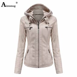 Yellow Red Faux Pu Leather Jackets 2025 Spring Autumn Fashion Zip up Top Outerwear Lady Basic Coats Plus Size Female Jackets New