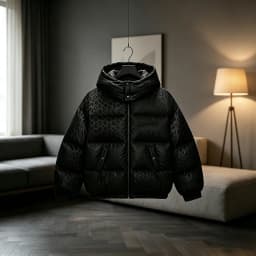 Women Leopard Jacquard Puffer Jacket Hooded High Collar Zip Snap Button Loose Cropped Drop Shoulder Warm Coat Ladies Outerwear