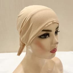 H048 Plain Cotton Tie Back Hats Muslim Turban Pure Color Stretch Inner Hijabs Underscarf Women Head Scarf Under Hijab Bonnet