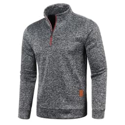 Men's Sweatshirts Half Zipper Pullover Male Long Sleeve Flleece Sweater Standcollar Snowflakes Hoodies Men Clothes