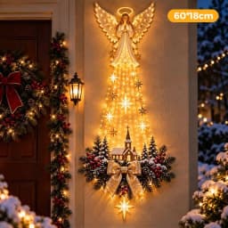 Christmas Magic Trail Wall Light-LED Glowing Christmas Scene Wall Decoration,Santa Sleigh Reindeer Hanging Decoration For Party