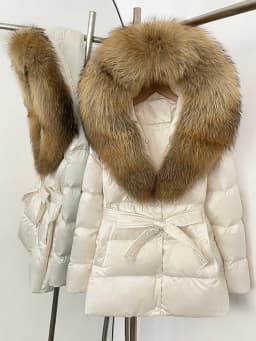 OFTBUY Winter 90% Duck Down Jacket Women Luxury Large Natural Silver Fox Fur Hooded Thick Warm Female Parkas Waterproof