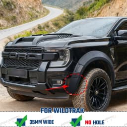 ABS Matte Black Fender Flares For Ford Ranger Next Gen T9 2023 2024 2025 2026 35mm Wide Off-road Wheel Arch Fender