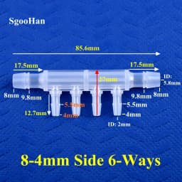 1~50pcs Food Grade PP 8-4mm 4 ~ 10-Ways Hose Connector Aquarium Tank Air Pump Liquid Gas Diverter Garden Irrigation Pagoda Joint