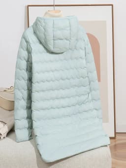 Schinteon Women's Lightweight 90% White Duck down Long Jacket with Hood Casual Autumn Winter High Qaulity Outwear Coat 2026 New