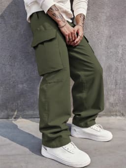 3D Pockets, Street-bombing Workwear, Trendy Functional Lacing, Loose-fitting Casual Pants, Men's Straight-cut Fashion