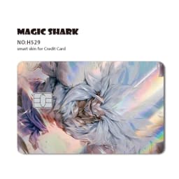 Magic Shark Anime Goku Vegeta Trunks Laser Holographic Shinny Skin Cover Sticker Film for Debit Credit Card
