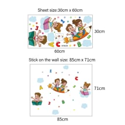 Kids room 3d number wall sticker self adhesive colorful wall art decal kindergarten school decoration