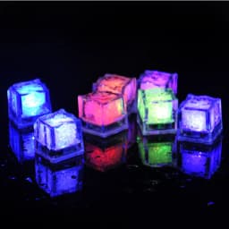 1Pc Colorful LED Ice Cubes Light Waterproof Ice Cube Atmosphere Light Birthday Gift Party Bar Wine Glass Decor Baby Bath Toys
