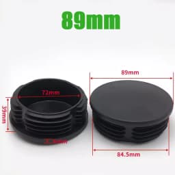 Black PE Plastic Round Pipe Plugs, Dia 10-100mm Furniture Foot Caps, Chair/Table Leg Protectors, Dustproof Tube Hole Covers