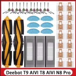 For ECOVACS Deebot T8 AIVI T9 AIVI N8 Pro AIVI N9 N10 N10 Plus Accessories Main brush, side brush, filter, dust bag,Hepa Filter