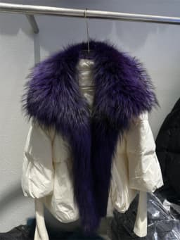 OFTBUY New Duck Down Jacket Winter Coat Women Super Large Real Silver Fox Fur Collar Jacket Knit Sleeve Fashion Luxury Outerwear