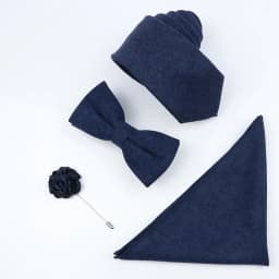 New Solid Color Cotton Men Tie Set Super Soft Suede Necktie Bowtie Suit Vintage Pink Blue Grey For Groom Business Wedding Party