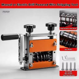 Manual & Drill Driven Wire Stripping Machine, Portable Copper Wire Stripper Tool for 3-17mm Scrap Cable Recycling