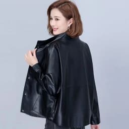 High-Quality PU Leather Jacket Women's 2024 Spring Autumn New Coat Short Korean Outwear Imitation Sheepskin Loose Ladies Tops