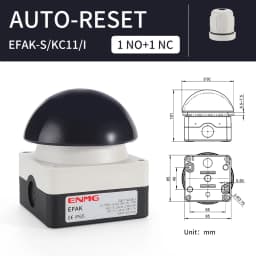 ENMG 1NO Foot/Hand Clapper Switch IP65 EFAK Mushroom Head Emergency Stop Push Button Switch Self-Locking Self-Resetting Anti-Sho