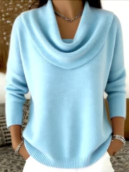 Women's 2026 Autumn/Winter Solid Color Long Sleeve Sweater Tops Fashionable And Stylish Knitwear for Ladies