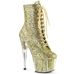 Brand Sexy Sequins Pumps 17CM Thin High Heels Ankle Boots Round Toe Pole Dance Nightclub Model Catwalk Platform Women's Shoes